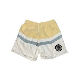 Honor The Gift Brushed Poly Yellow/Beige Bone Track Shorts Size S NWT